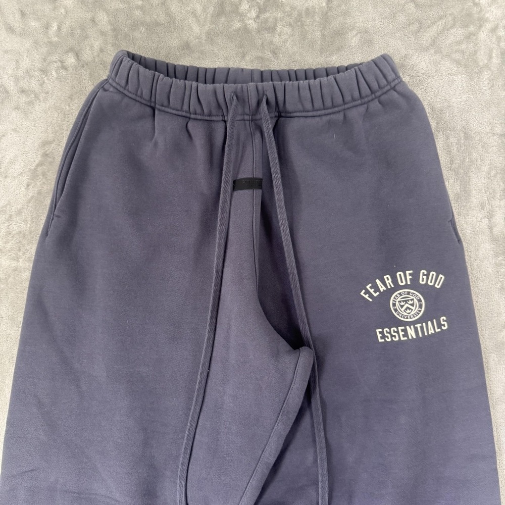 Fear Of God Essentials Sweatpants Mens XS Gray Fleece Joggers Logo Elastic Waist - Picture 2 of 16